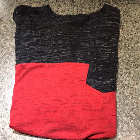 George size large color block short sleeve tee shirt. Black, red and grey - Picture 7 of 7